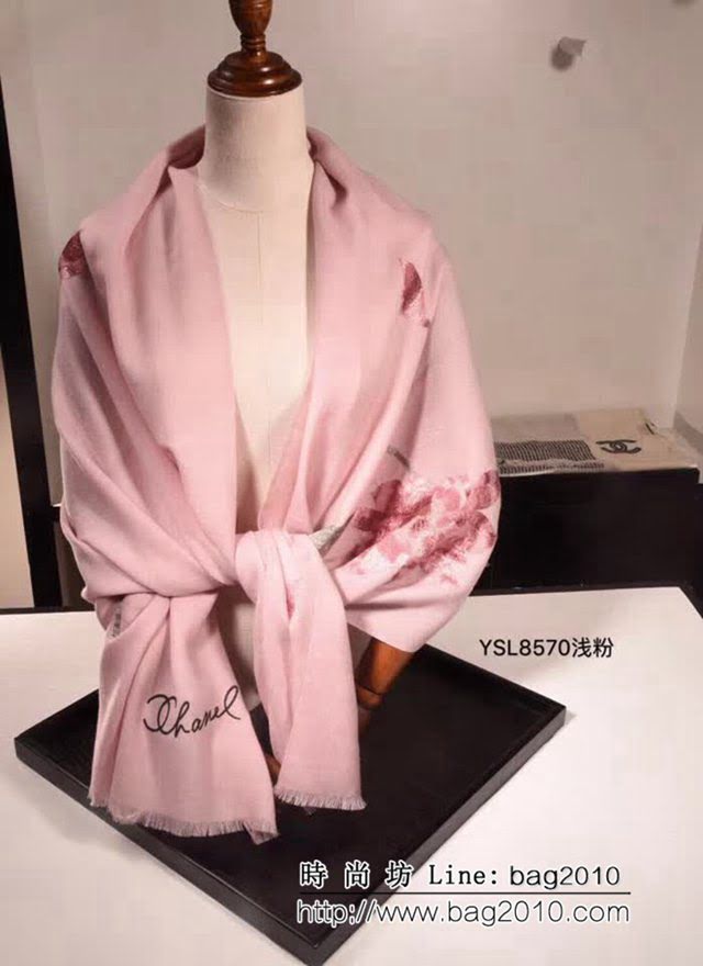 CHANEL香奈兒 專櫃最新款水波紋羊絨時尚長圍巾 YSL8570 LLWJ7325